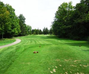 Tee box looking down a Kanon Valley fairway