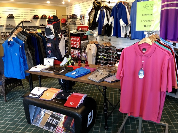Inside the Kanon Valley Pro Shop — golf apparel and equipment